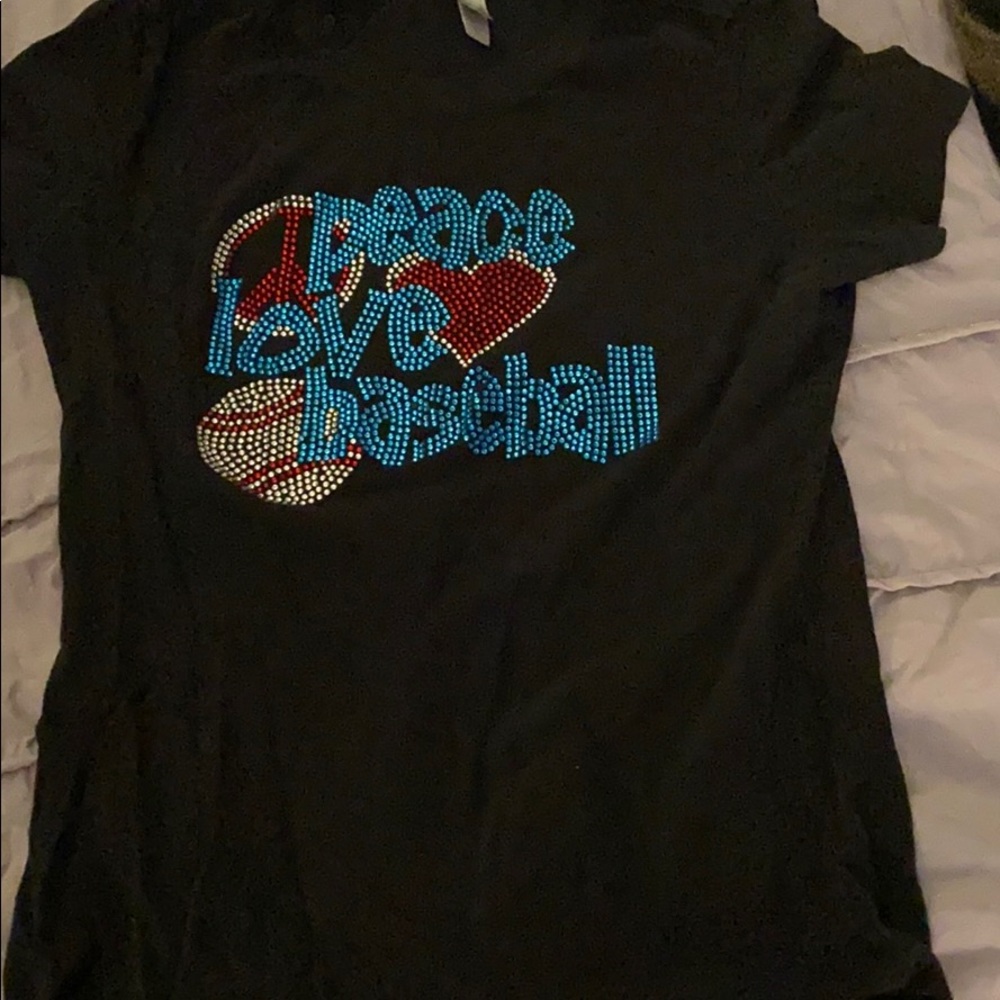 Baseball sequined tee